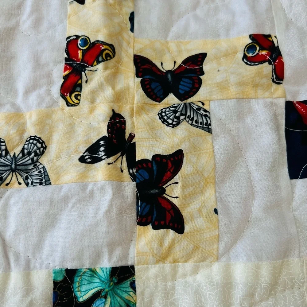New 37”x47” Handmade Kids Patchwork Cotton Quilt.